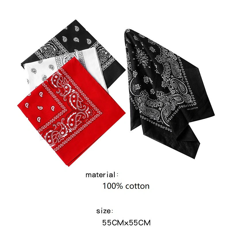 Classic Paisley Printed Kerchief Hiphop Bandana Wrist-Wrap Triangular Trouser Boy Street Dance Head Scarf