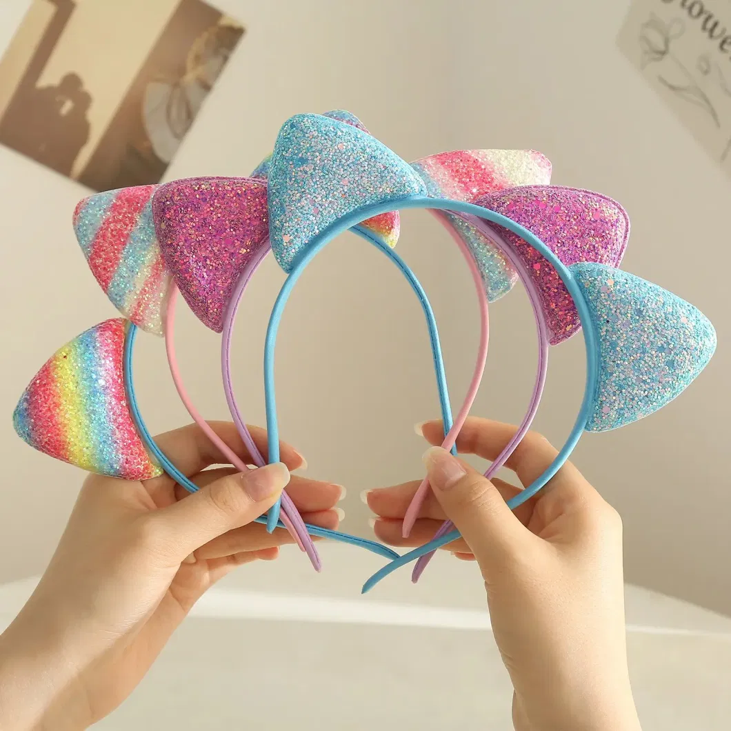 Cartoon Candy Color Scallion Pink Sequins Hairband Lovely Princess Thin Head Band