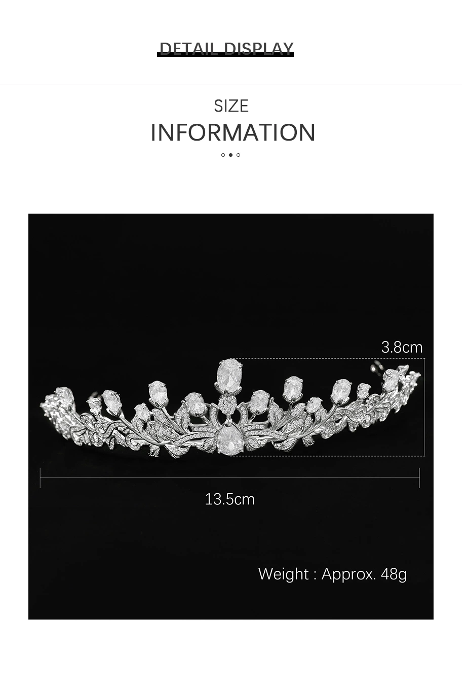 Jade Angel Oval Cubic Zirconia Crown Headband Elegant Cubic Zirconia Silver Plated Brass Quinceanera Tiaras Headband for Women Gift