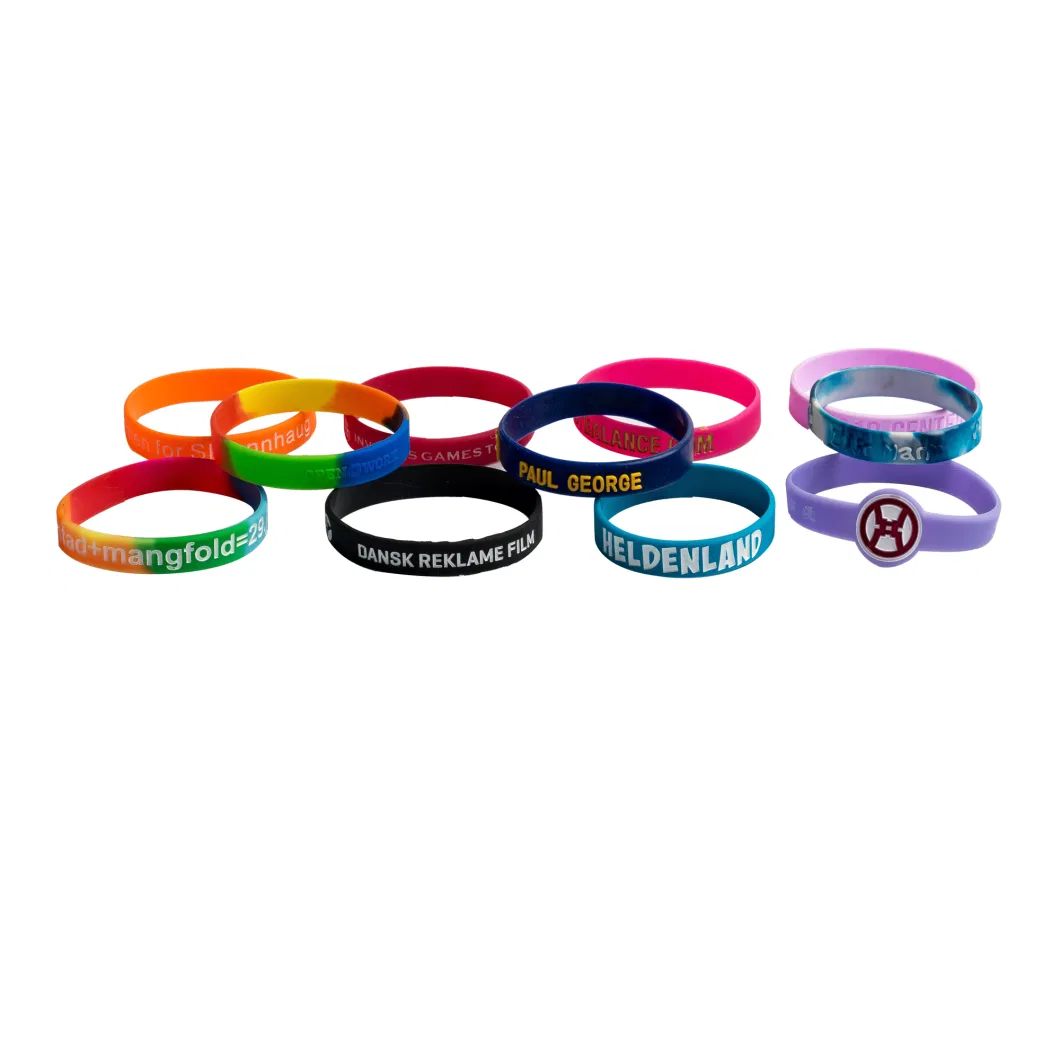 Custom Rubber Silk Screen Printing Silicone Wristband for Events