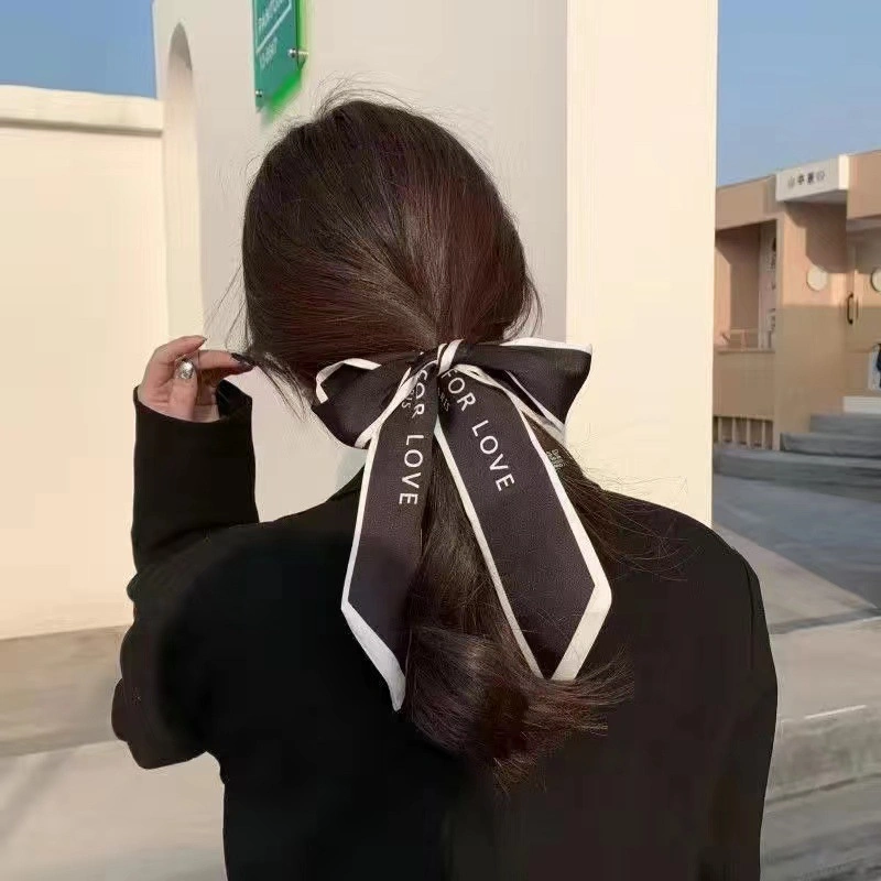 Thin Narrow Long Silk Scarf Women Hair Band