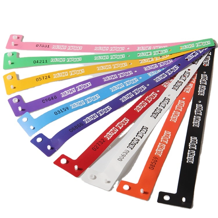 Customized Printed Logo Rainbow Rubber Adjustable RFID Silicone Wristband Sweat-Resistant Vinyl Bracelet Tyvek Wristband Wristbands