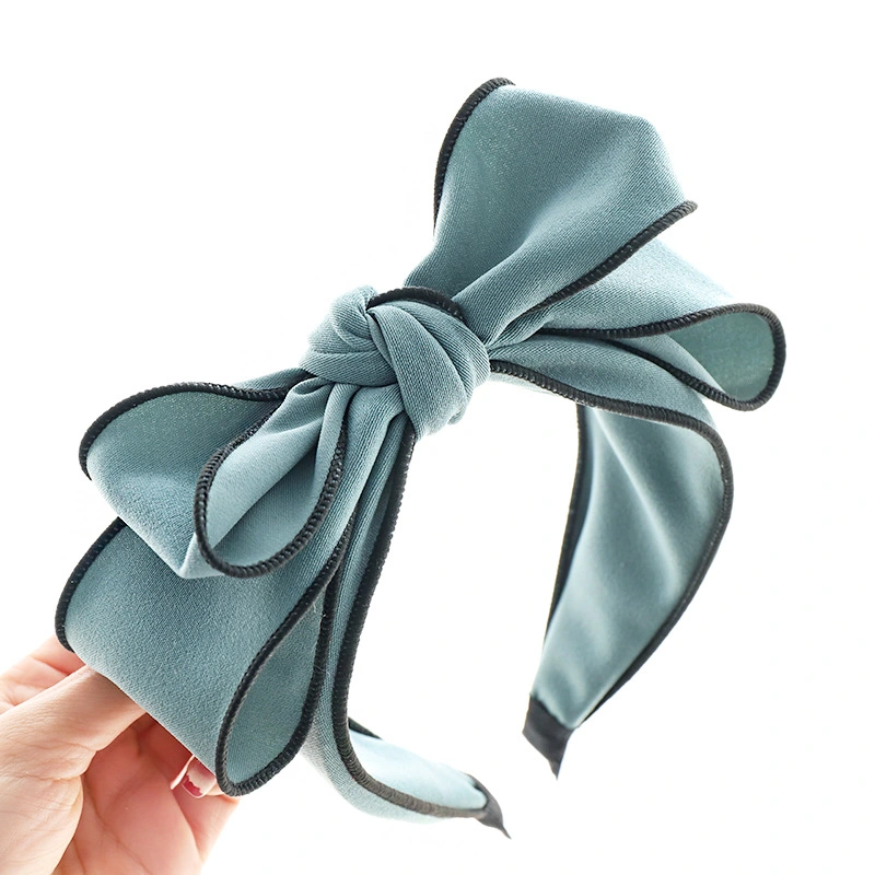 Hair Bands Korean Fashion Sweet Bow Headband Hair Accessories Manufacturers Wholesale Solid Color Fabric Hair Bands