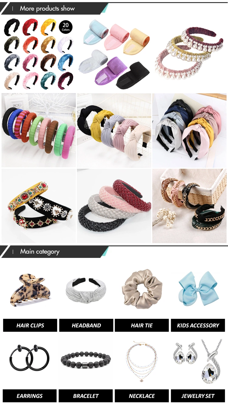 Wholesale Fashion Luxury Diamond Hairband Women Hair Accessories Beaded Baroque Bling Crystal Padded Rhinestone Headband Jewelry