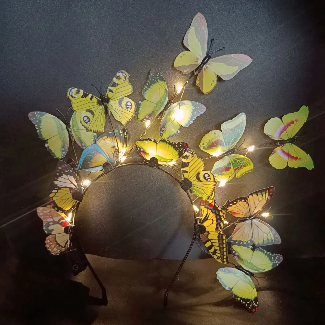 Party Hairband Accessories Fairy Princess Girls Butterfly Hairband LED Light up Butterfly Headband