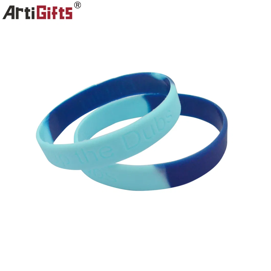 Customized Printed Logo Rainbow Rubber Adjustable RFID Silicone Wristband