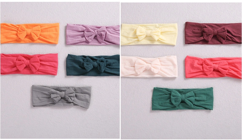 Children&prime;s Band in Summer Light Nylon Bows Baby Head with Baby Hair Belt Wholesale Infant Hair Accessories Knitted Headband