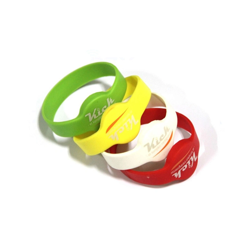 Durable Custom Silkscreen Logo RFID Silicone Bracelet Wristband