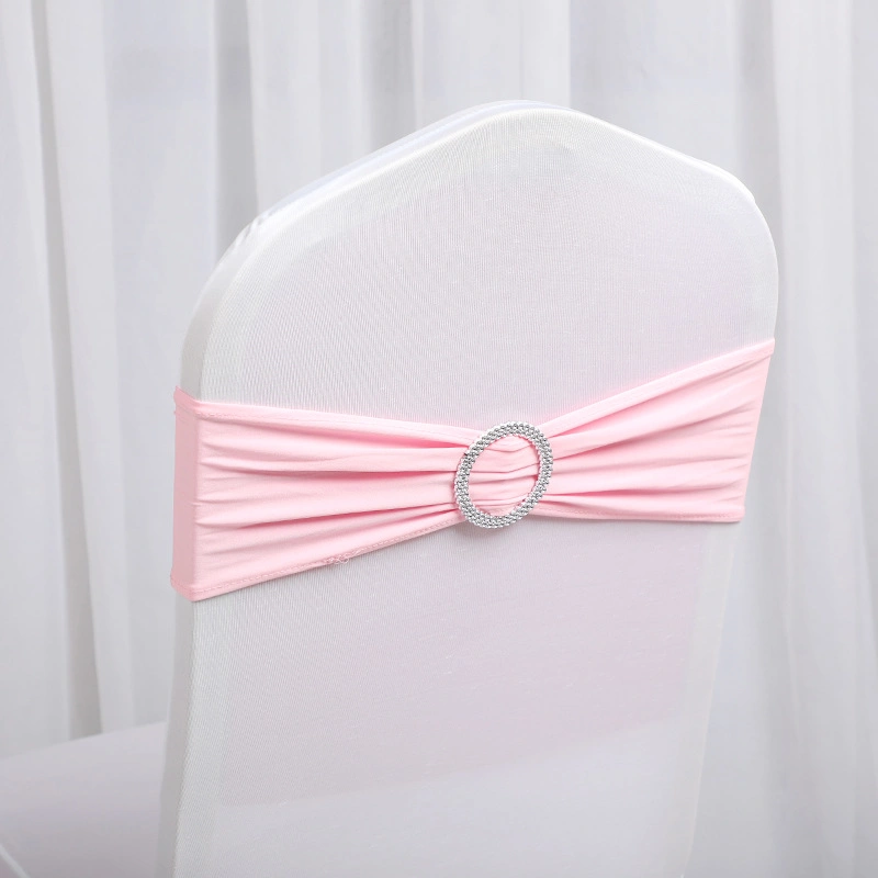 Stretch Spandex Chair Sashes for Wedding Party Banquet Decoration Elastic Bulk Chair Cover with Buckle Engagement Event