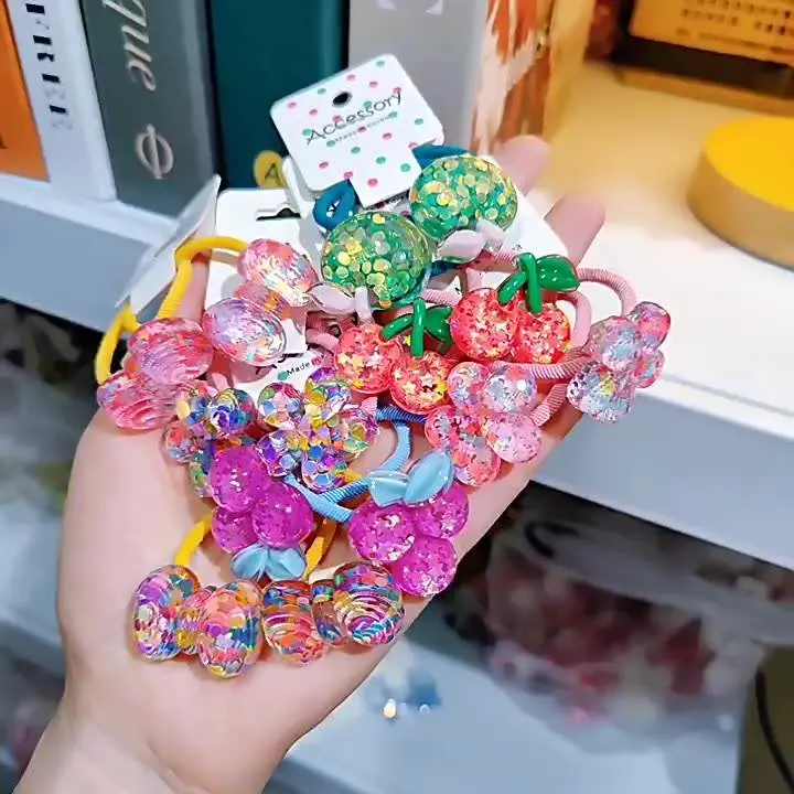 South Korea&prime;s New Children&prime;s Laser Sequin Flower Rubber Band