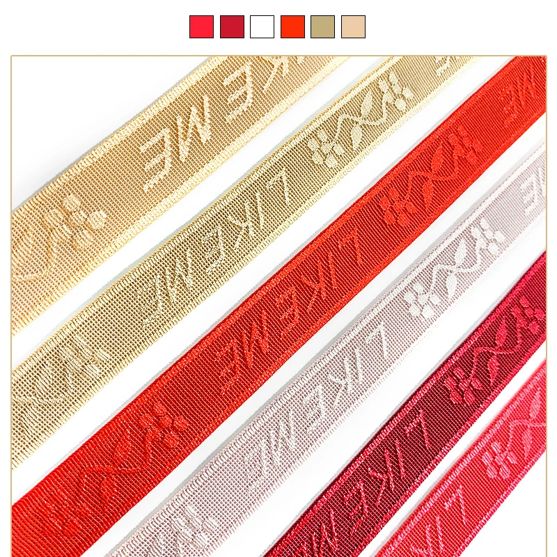 High Quality Custom Jacquard Elastic Band Custom Printed Brand Polyester Elastic Band for Garment