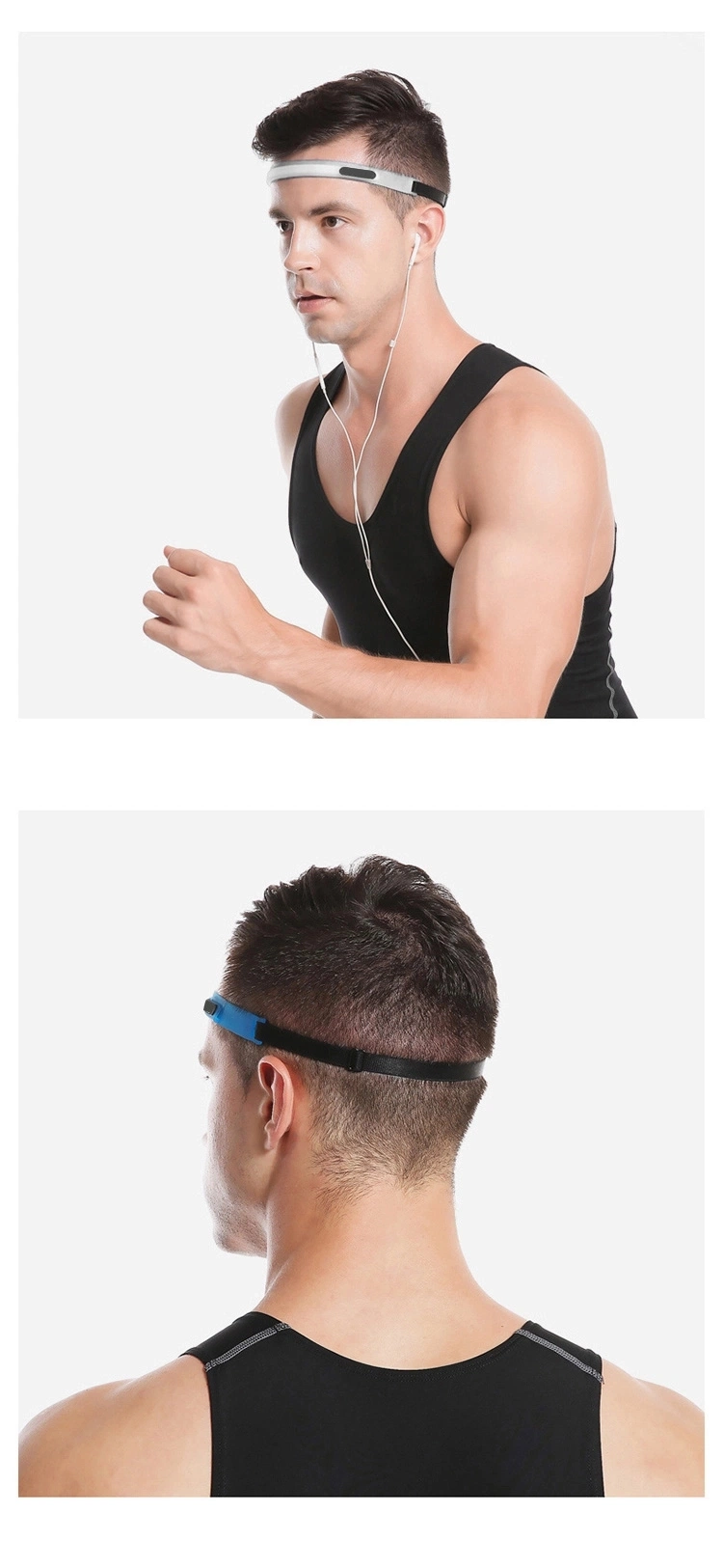 Free Sample Guide Silicone Sports Headband Sweatband for Outdoor Running Gym