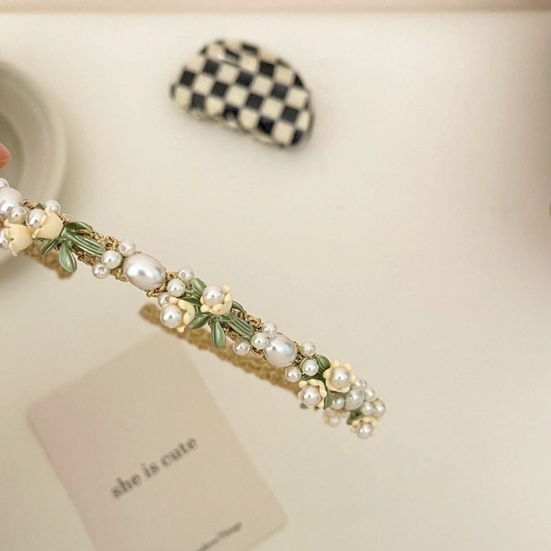 Vintage Super Immortal Handmade Pearl Hair Band Stylish Sweet Flower Hair Band out of The Bell Orchid Hair Accessory