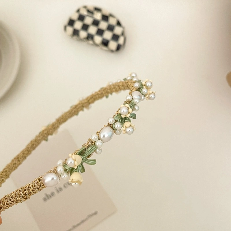 Vintage Super Immortal Handmade Pearl Hair Band Stylish Sweet Flower Hair Band out of The Bell Orchid Hair Accessory