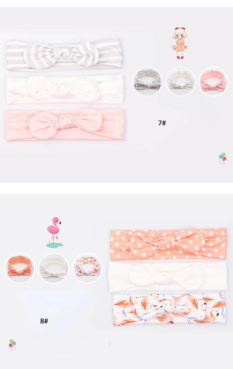 3PCS/Set Baby Headbands for Baby Girls Bow Knot Turban Floral Print Kids Hair Bands Newborn Headwear Baby Hair Accessories