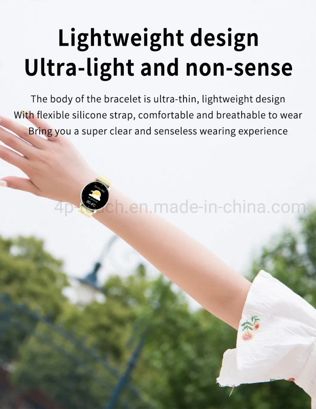 Ultra-Thin Full Touch Precise Blood Pressure Monitoring Smart Wristband with IP67 Waterproof ZL02