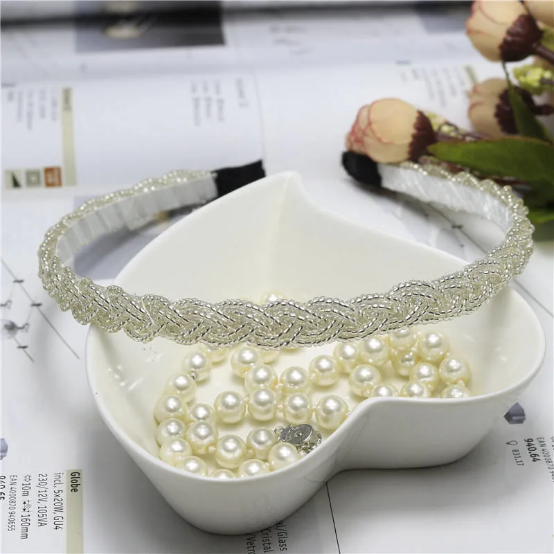 New Style Exquisite Hair Jewelry Fashion Handmade Beaded Braided Hair Hoop