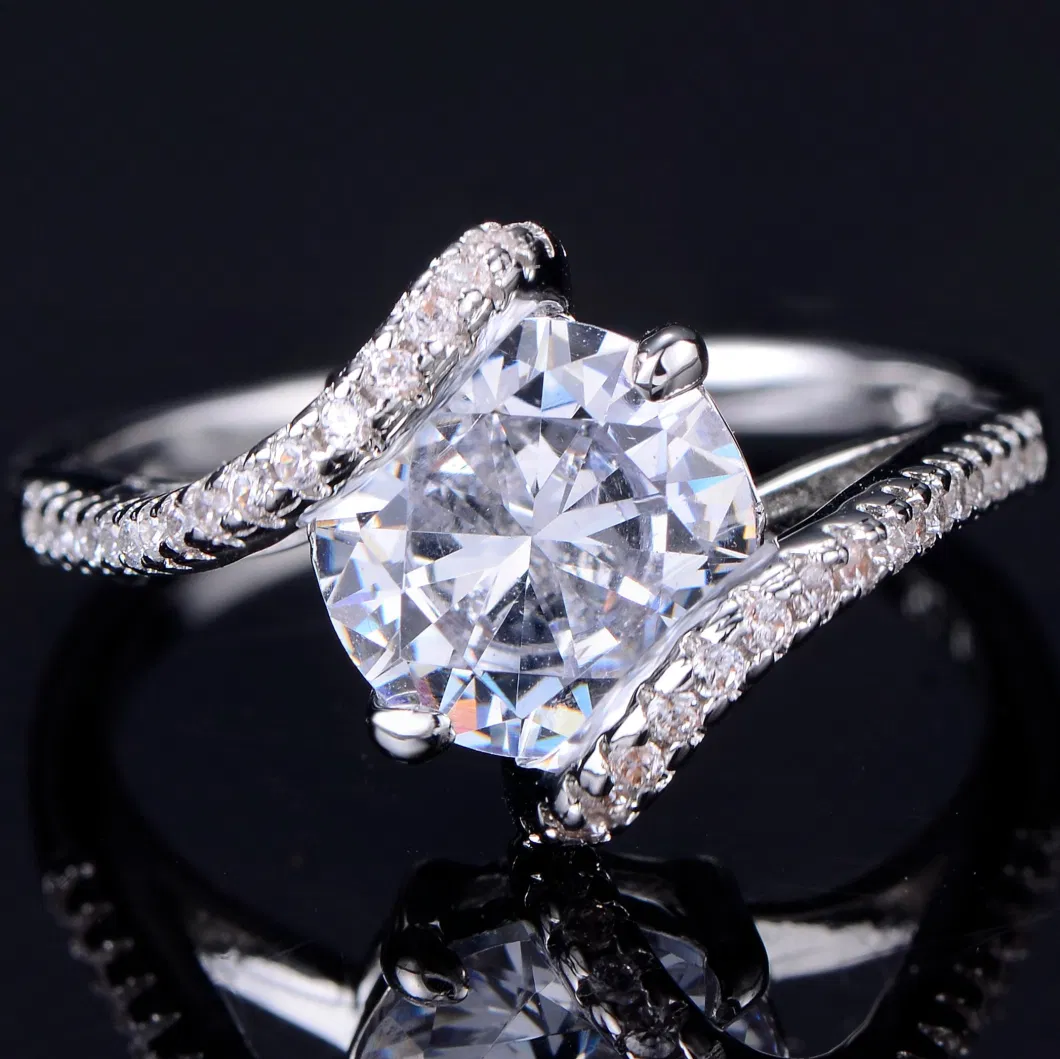 New Trendy Engagement Ring Cubic Zircon 925 Silver Jewelry Brilliant Wedding Band