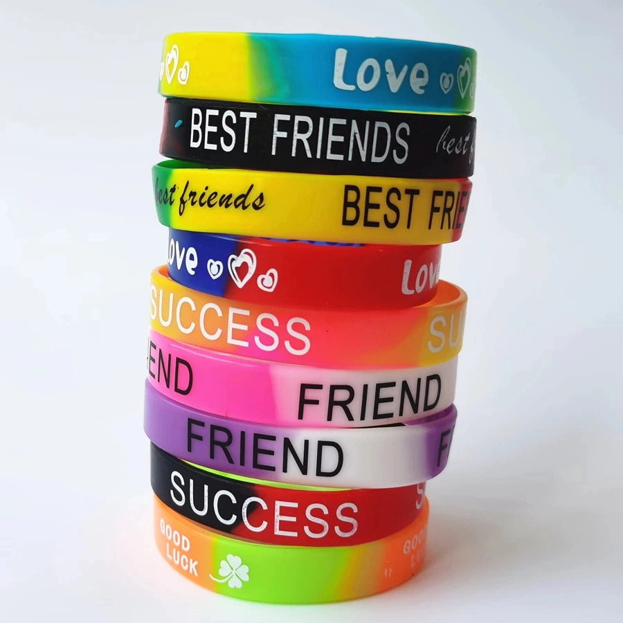 High Quality Tennis NBA Promotional PVC Bracelets Printing RFID Silicon Rubber Watch Silk Screen Printed Embossed Text Logo Silicone Wristband