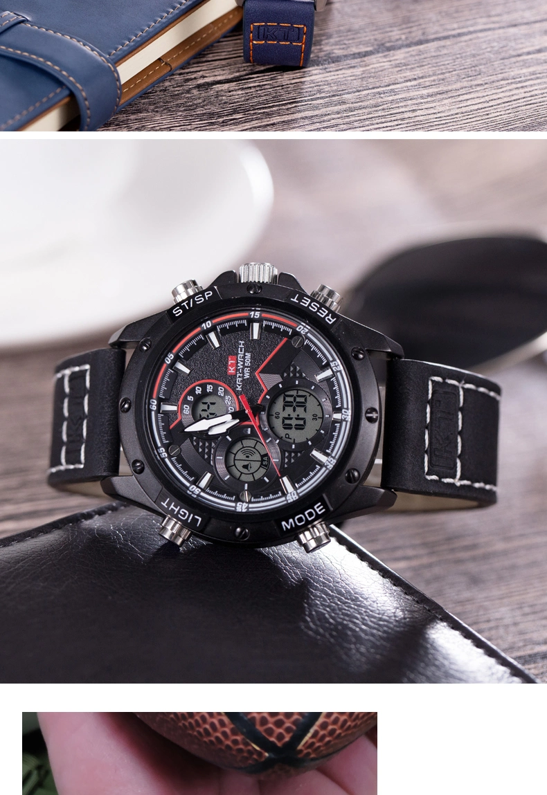 Quartz Watches Men&prime;s Gift Watches Stainless Steels and Leather Straps Silicone Bands