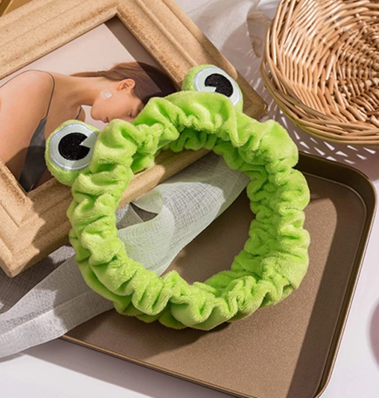 Girl SPA Yoga Beauty Green Funny Cute Frog Headband Elastic Beauty Headband