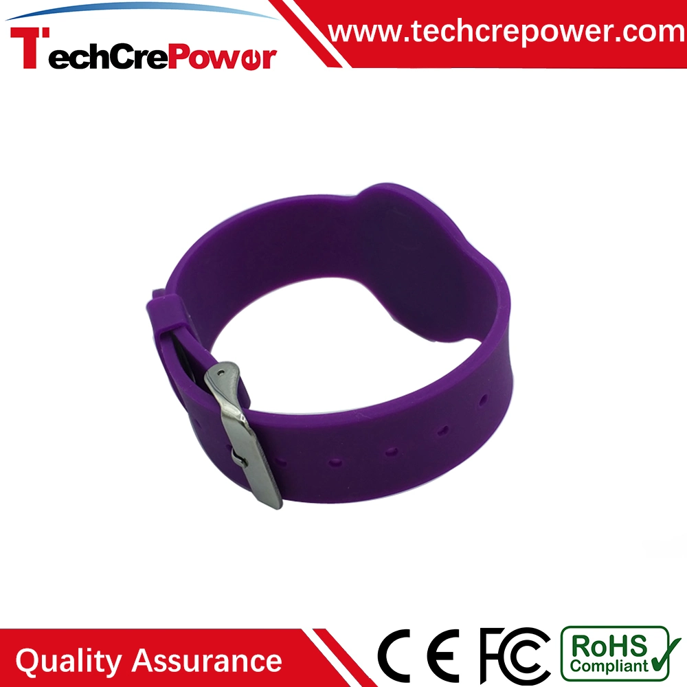 Good Quality RFID Silicone Wristband with Factory Price, Support for Personal Customization - Purple