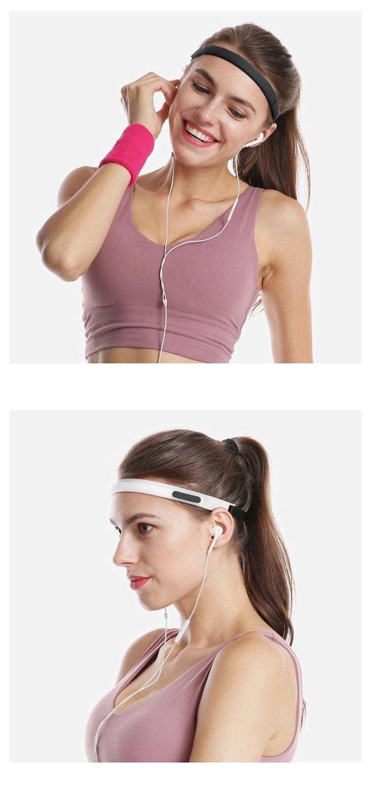 Free Sample Guide Silicone Sports Headband Sweatband for Outdoor Running Gym