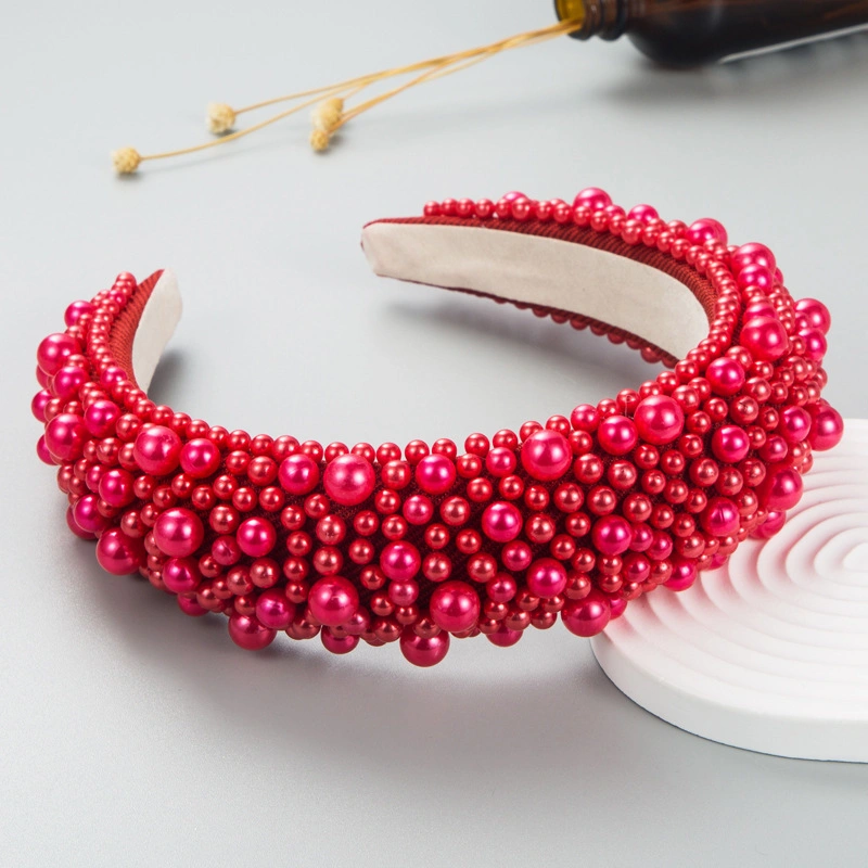 Custom Wide Sponge Padded Pearl Headband Multicolor Hairband Hair Hoop