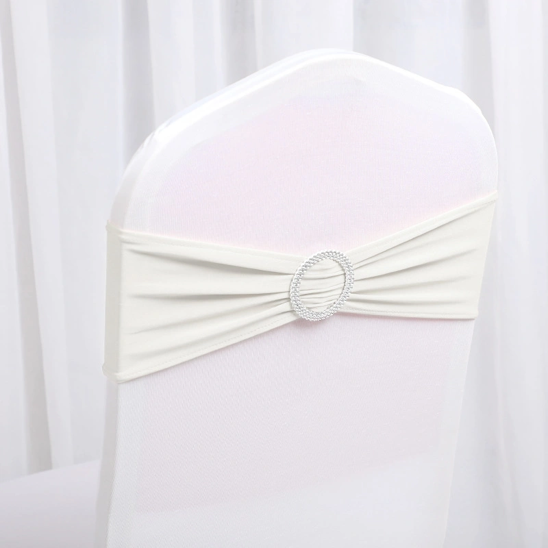 Stretch Spandex Chair Sashes for Wedding Party Banquet Decoration Elastic Bulk Chair Cover with Buckle Engagement Event