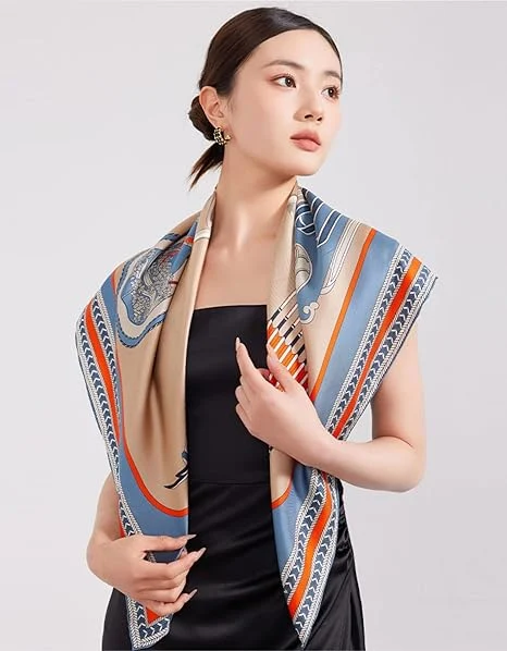 Fashionable Silk Large Scarf with Digital Printed