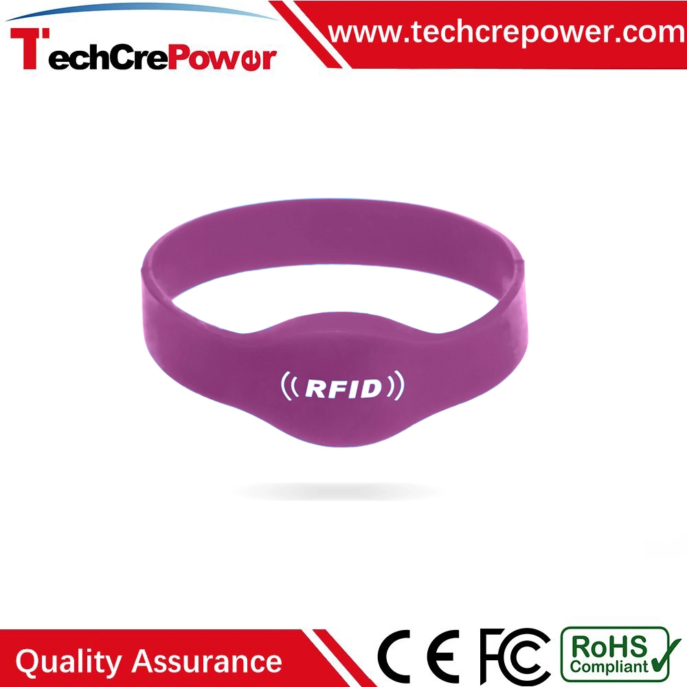 G006-74-P F08 Chip Oblate Head 13.56MHz RFID Silicone Wristband