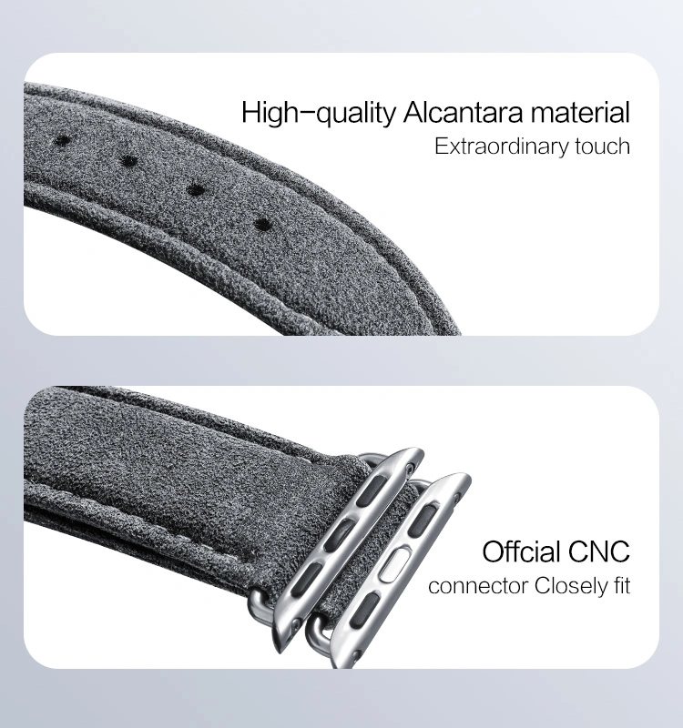 Suede Watch Strap for Apple Wrist Replacement Band for Alcantara Smart Watch Band Leather