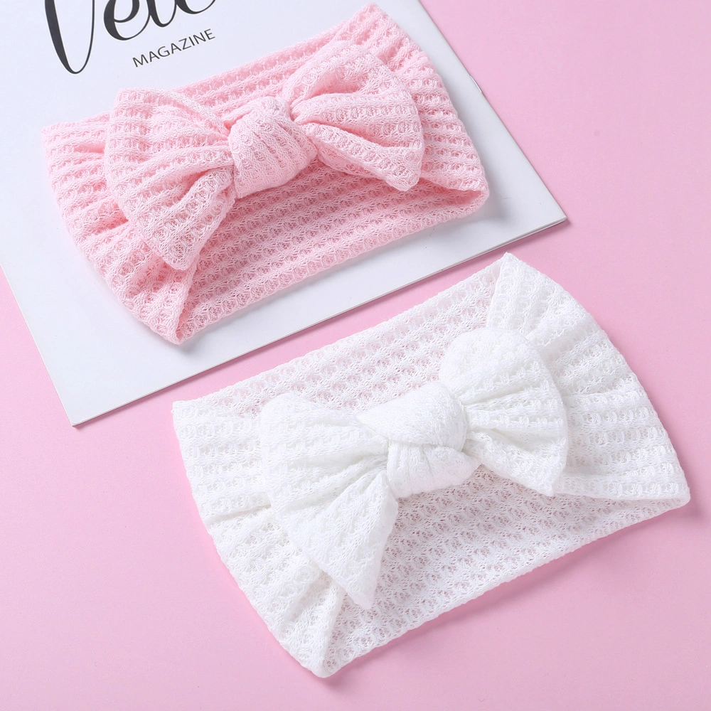 Wholesale Knitted Fabric Wide Baby Headband Bow Headband for Baby