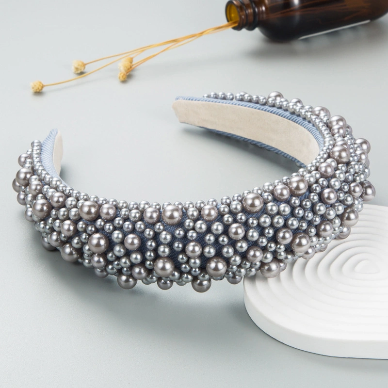 Custom Wide Sponge Padded Pearl Headband Multicolor Hairband Hair Hoop