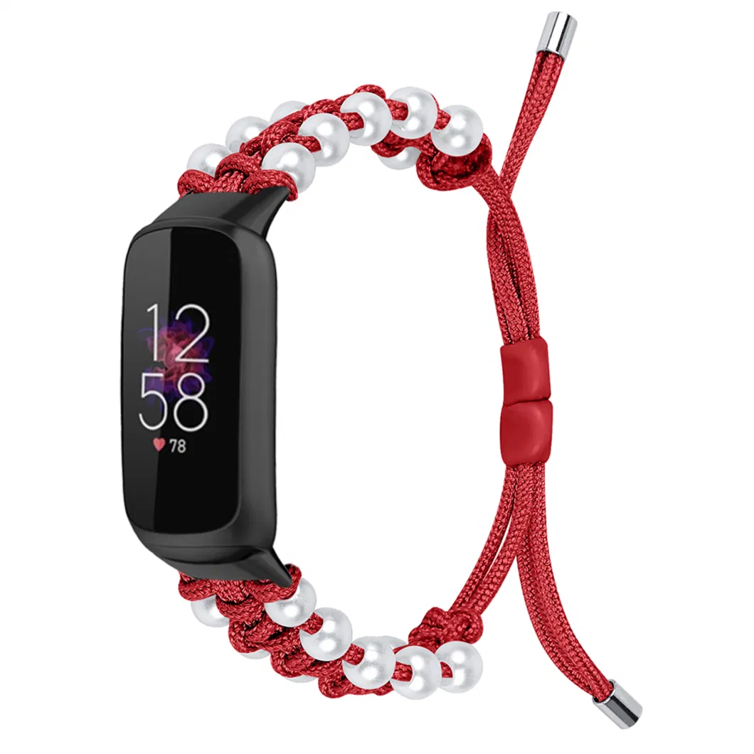 Adjustable Stretch Braided Sport Elastic Nylon Color Pearl Bands for Fitbit Luxe Fitbit Inspire