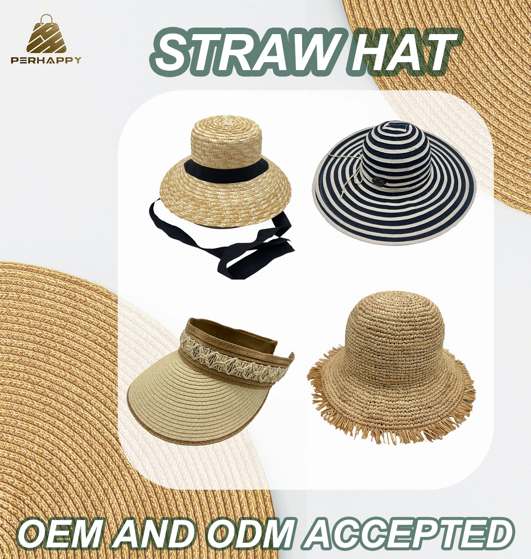 Hotsale Summer Beach Custom Ribbon Band Fedora Straw Hat BSCI