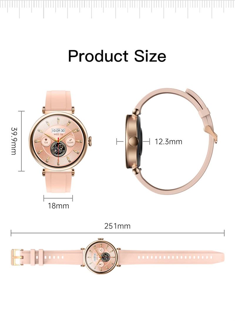 2024 1.27 Round Silicone Strap Gold Silver Intelligent Luxuries Women Ladies Lady Girl Bluetooth Call S3 Smart Watch Smartwatch Smart Bracelet Wristband