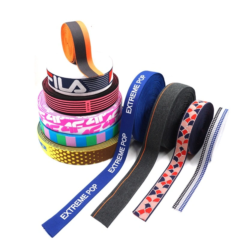 Factory Made Navy Color Anti-Skid Twill Elastic Belt with Thickened Embossing Letters