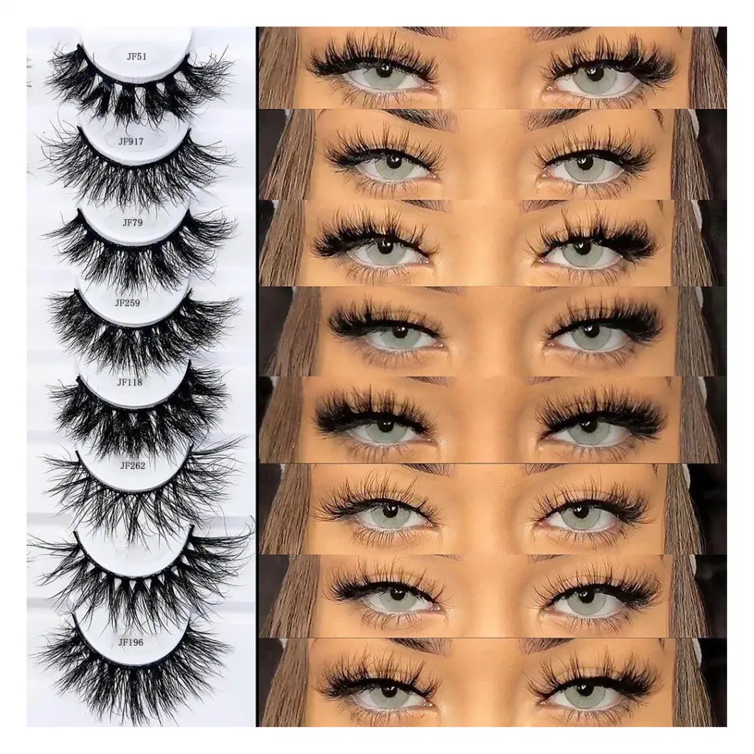 Natural Eyelashes Wholesale 5D Fluffy Full Strip Faux Mink Eyelashes Black Cotton Band False Eye Lashes