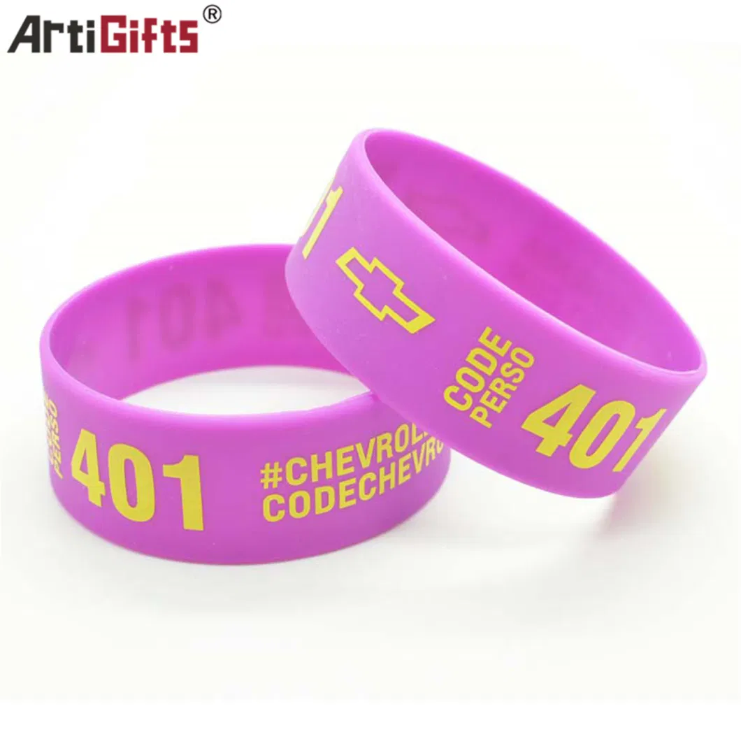 Customized Printed Logo Rainbow Rubber Adjustable RFID Silicone Wristband