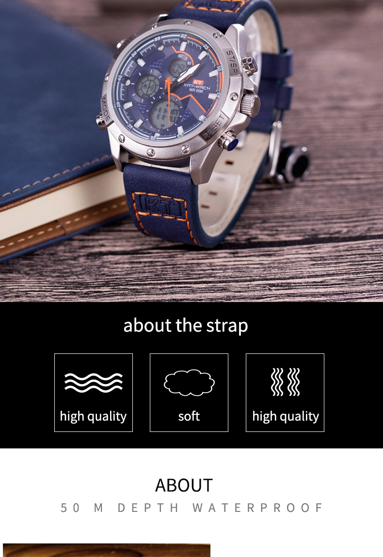 Quartz Watches Men&prime;s Gift Watches Stainless Steels and Leather Straps Silicone Bands