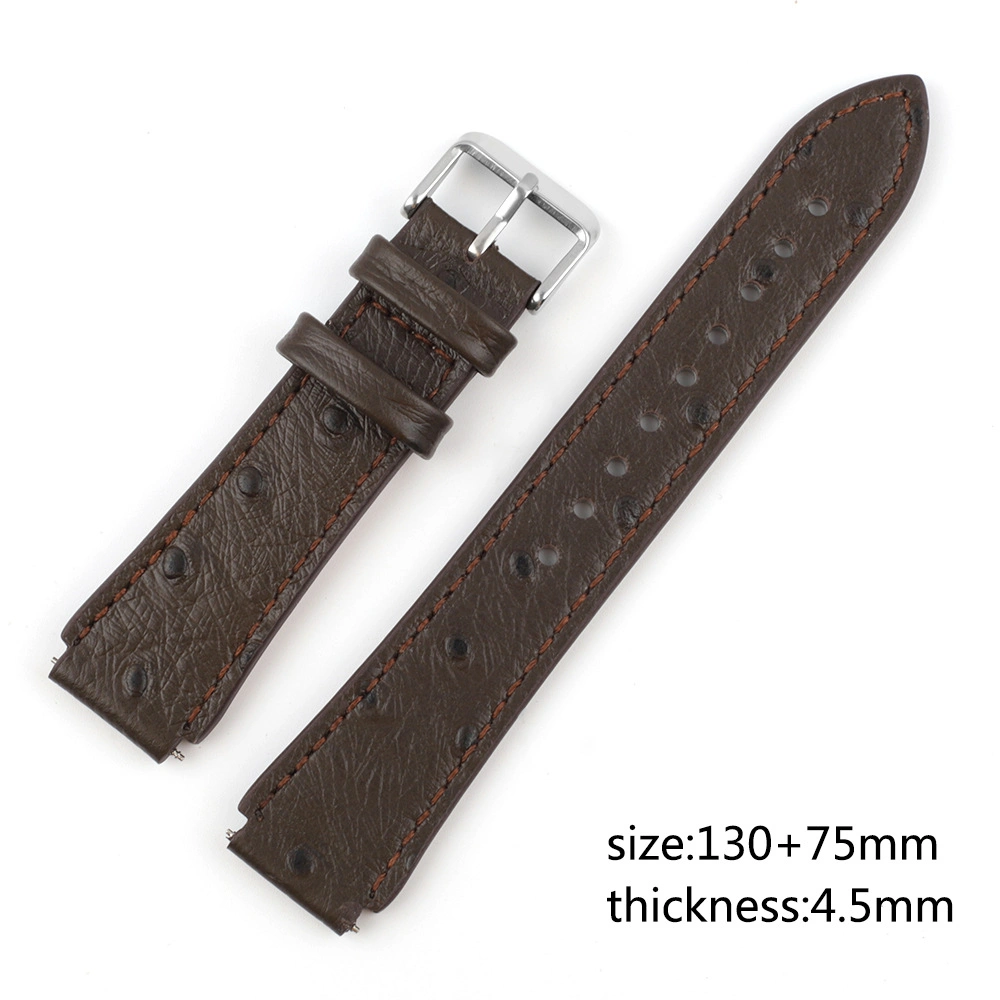 Cheap Price High Quality Ostrich Pattern Leather Watch Straps Real Leather Watch Bands