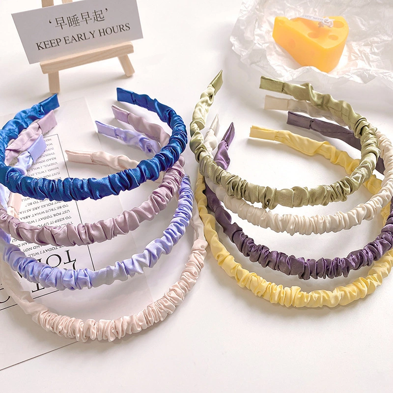 Korean Style 2022 New Fashion Rhinestone Knot Hair Band Pearl Shining Diamond Candy Color Hair Accessories Girly Wide Hair Band