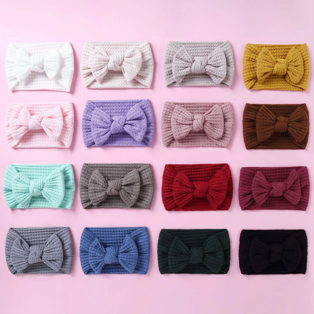 Wholesale Knitted Fabric Wide Baby Headband Bow Headband for Baby