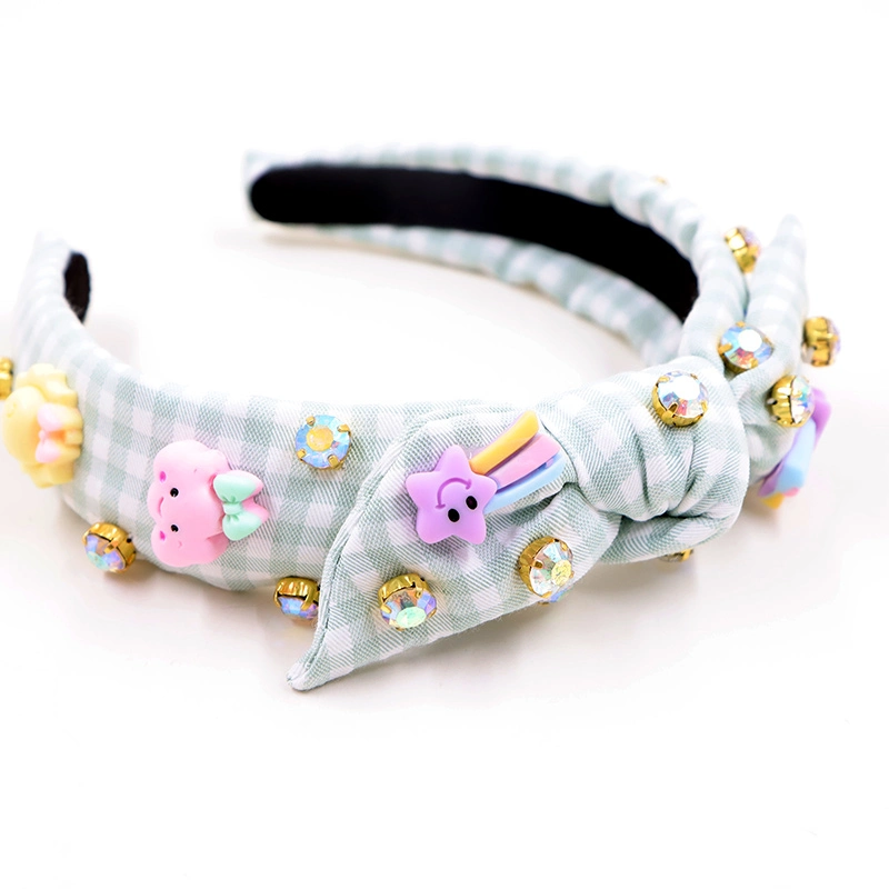 Wholesale Hair Accessories Girls Plain Fabric Knot Plastic Headband Custom Pearl Hair Bands for Women