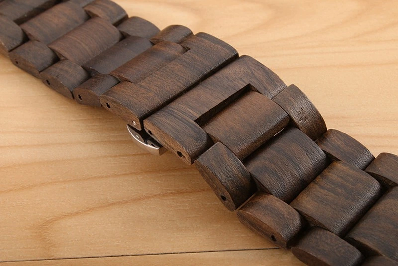 Ultra Thin Handmade Wood Accessories Black Sandal Apple Band for Smart Watch