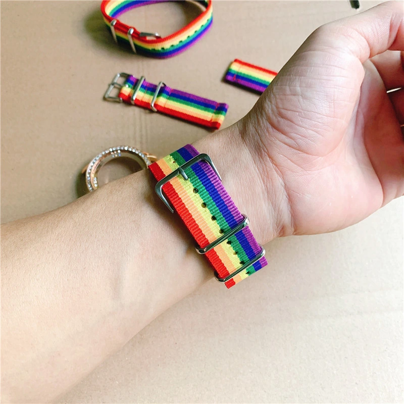 Manufacturer Wholesale Fashion Popular Rainbow Braided Bracelets Women&prime;s Beautiful Wristband Custom