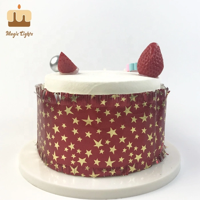 Gold Holly Red Christmas Cake Frill Cake Band for Sale