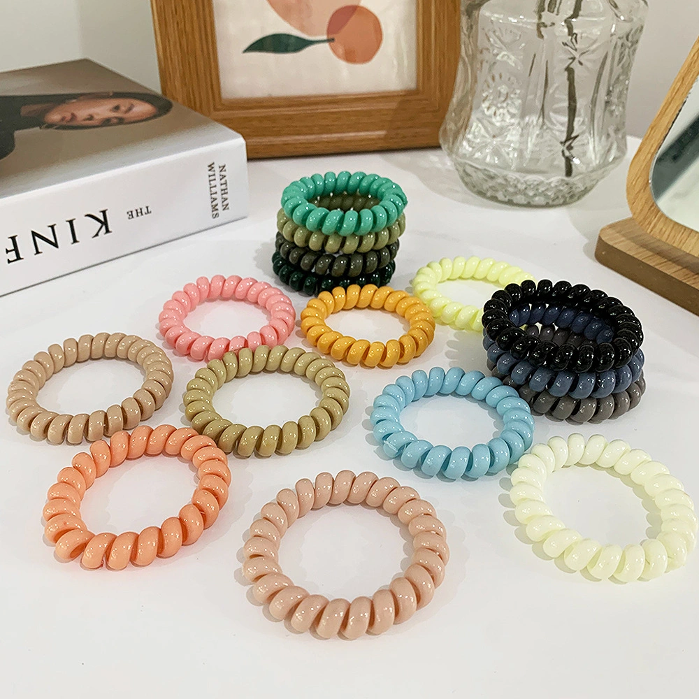 Coil Hair Ties Phone Cord Hair Tie Wavy Good Extensibility Elastic Band