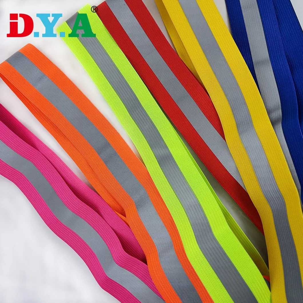 Custom Color Reflective Knitted Elastic Band for Reflective Vest